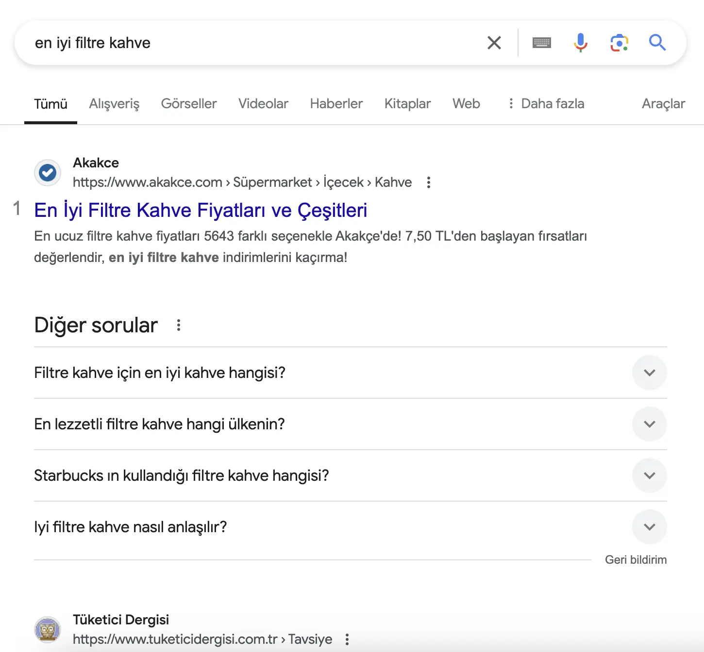 en iyi filtre kahve SERP