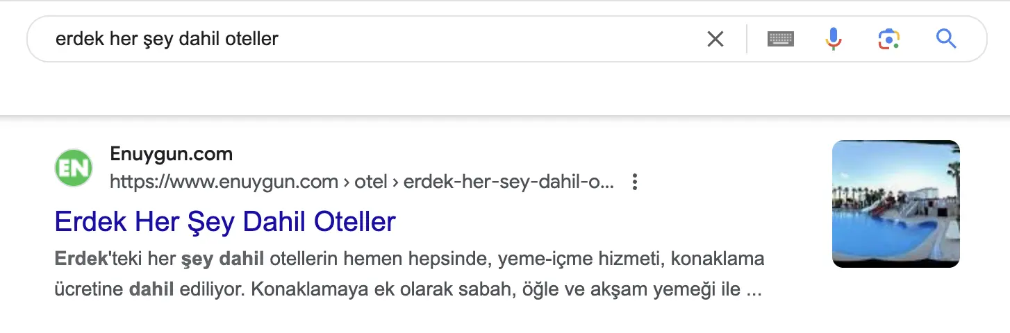 otel siteleri hedef anahtar kelime odaklı meta oluşturma