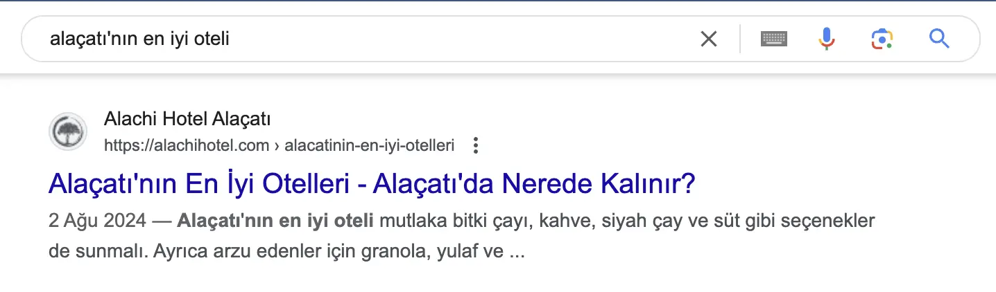 oteller için seo