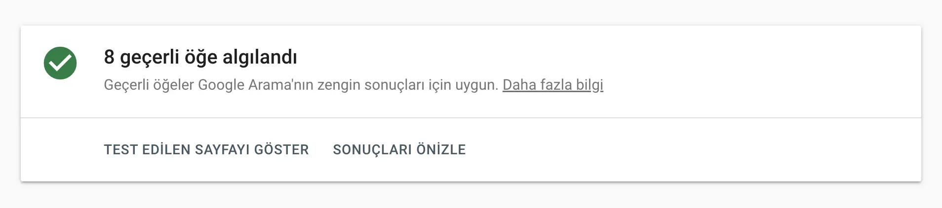 zengin sonuçlar testi