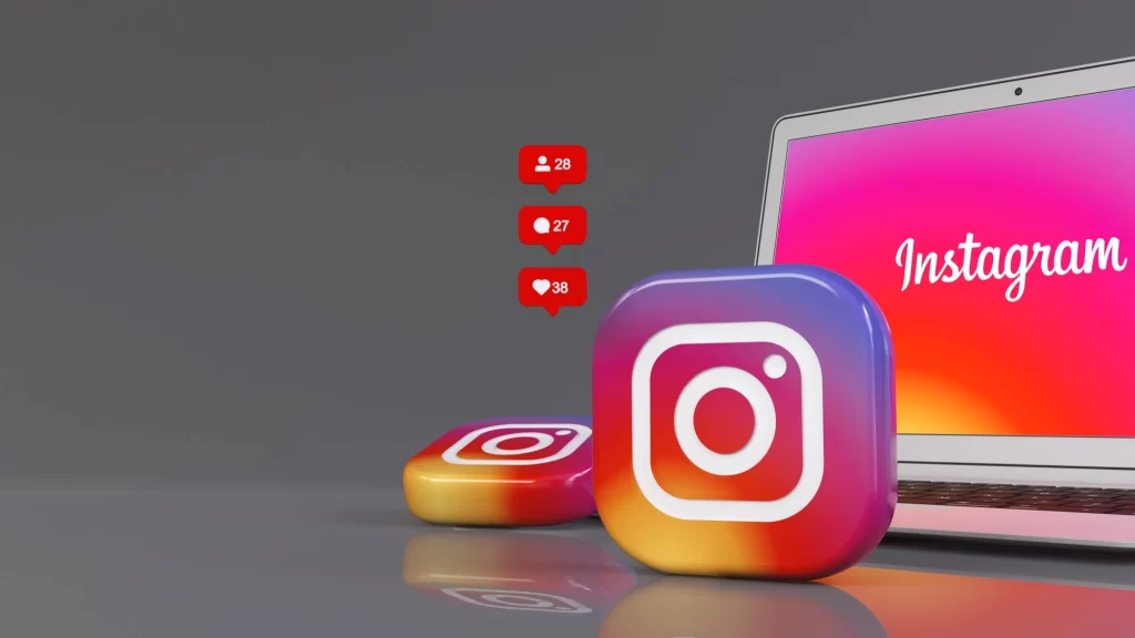 Instagram illustrations with logo