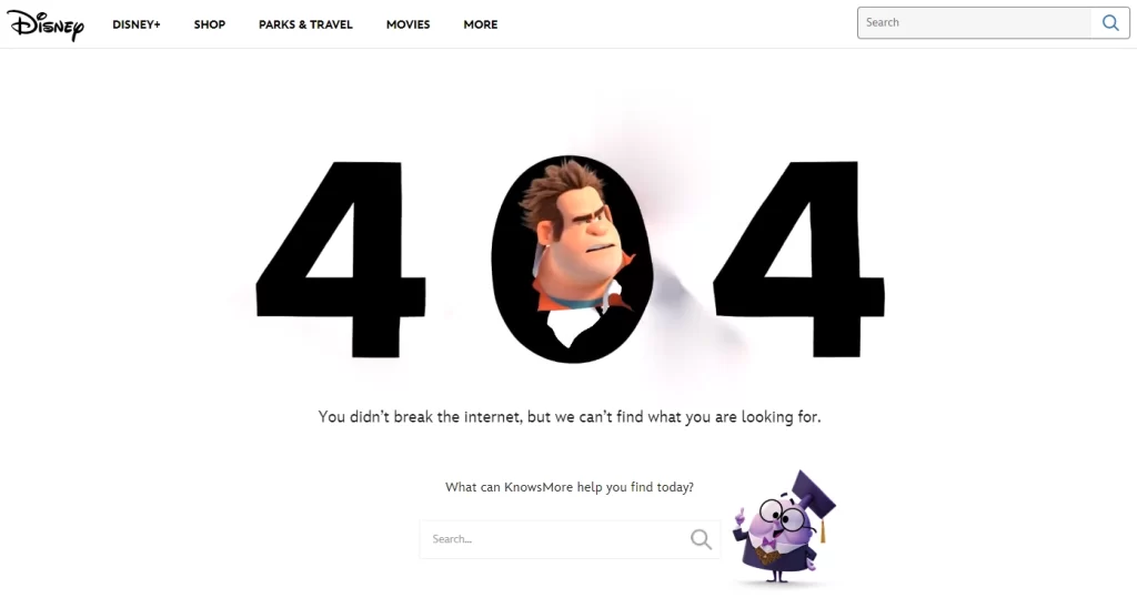 disney 404 page