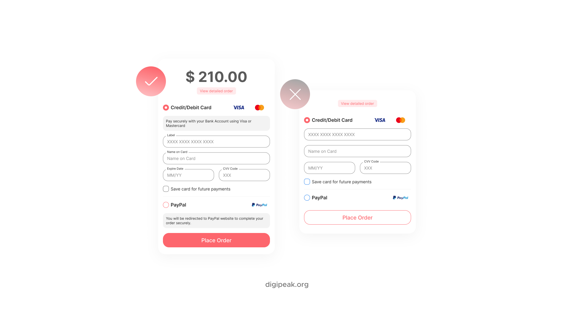 how to design a checkout page